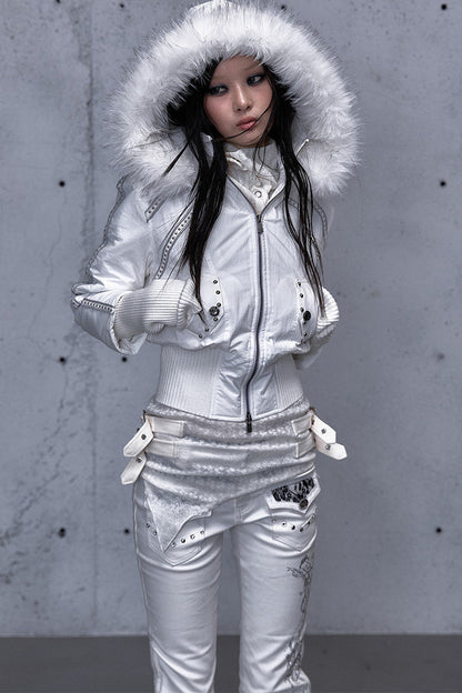 Hooded Fur Collar Parka Outer