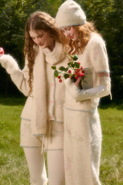 Soft Wool Knit Cardigan and Pants Set-Up