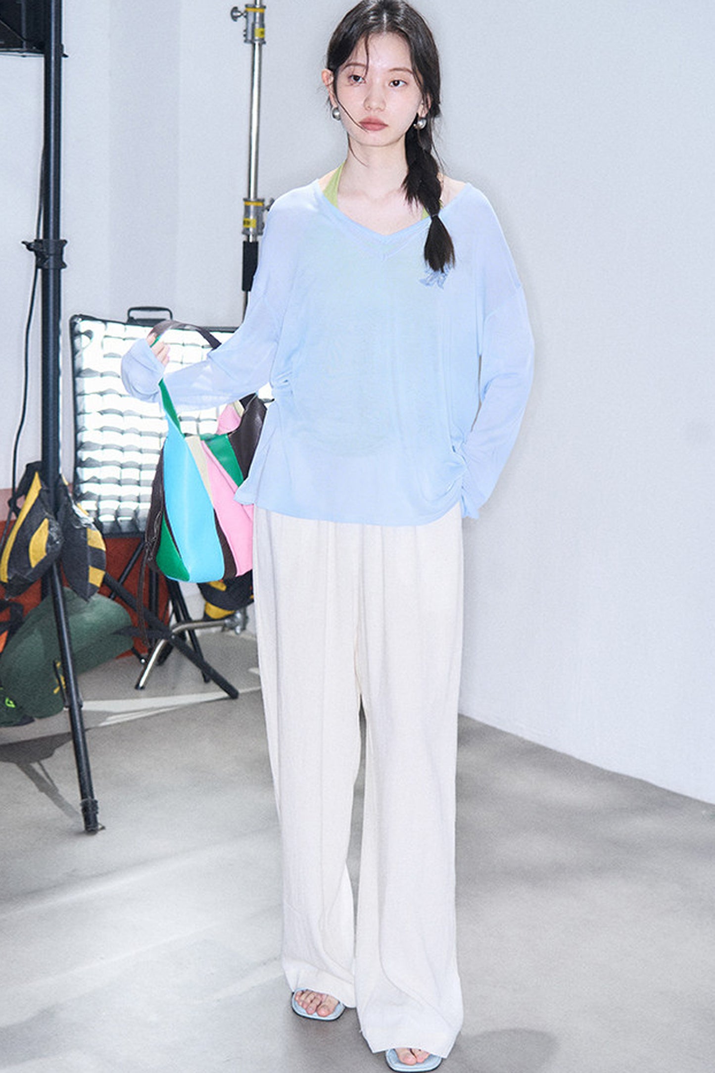 Linen Blend Air Wide-Leg Trousers
