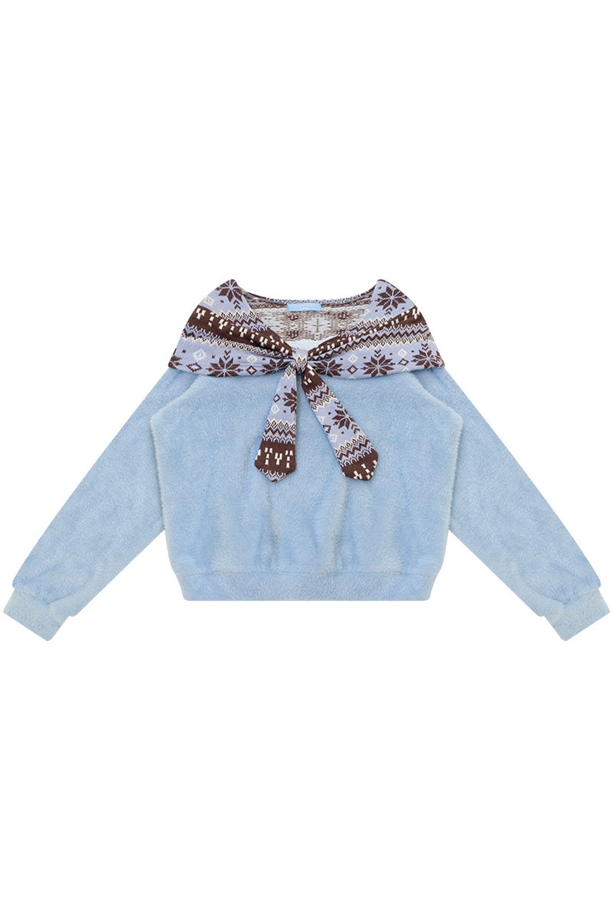 Blue Fair Isle Bow Sweater