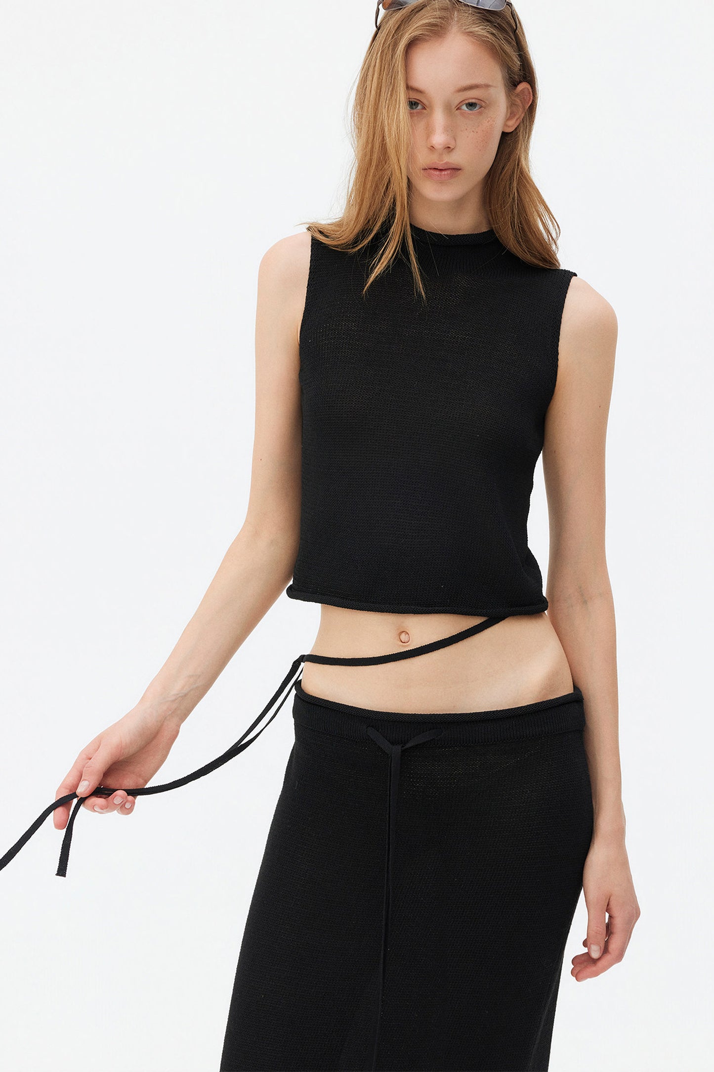 Wool Linen Knit Tank and Skirt Set-Up