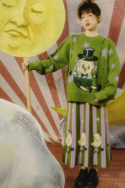 Fantasy Circus Peanut Puppet Star Knit Sweater