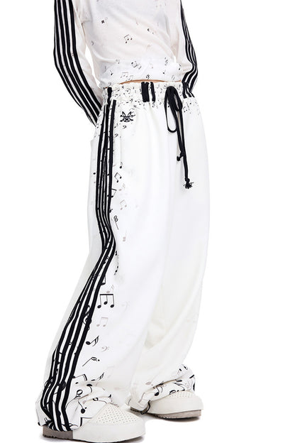 Musical Notation Printed Sweatpants