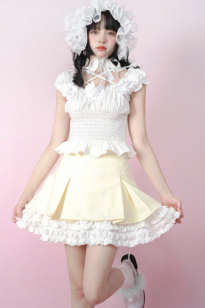 Heavenly Pleated Lace Skirt