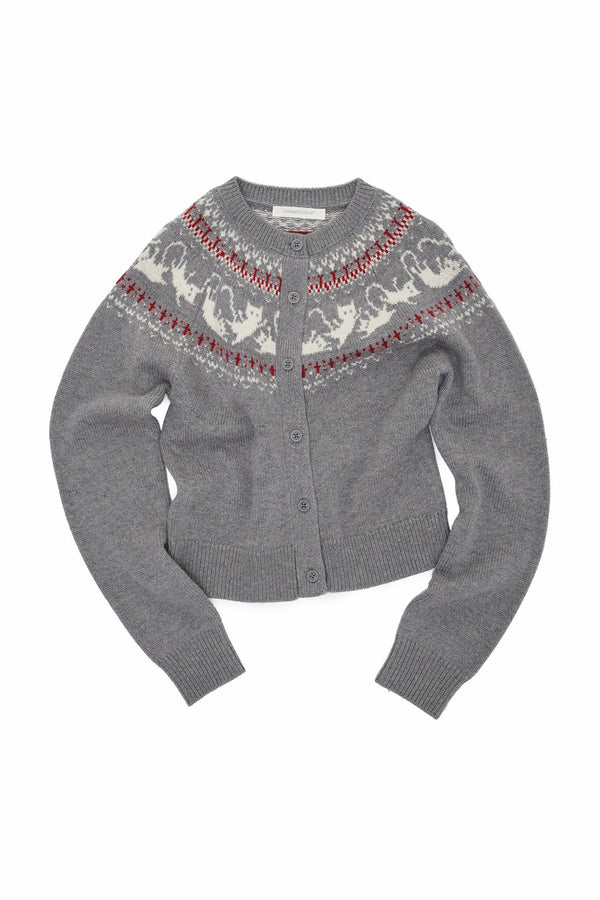 Fair Isle Cat Jacquard Cardigan