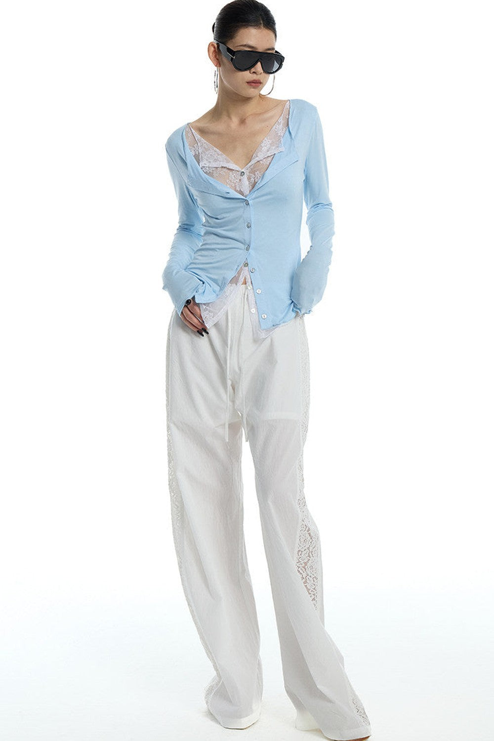 Lace Ruffle Two-Piece Cardigan