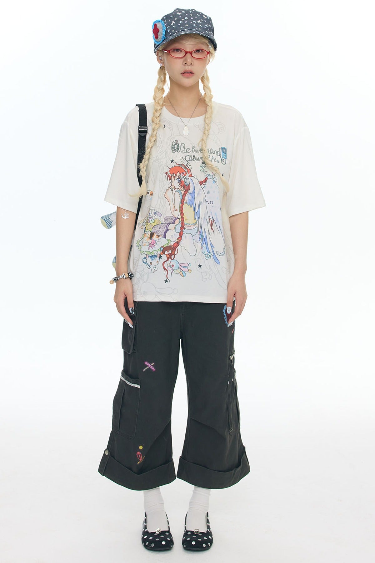 Two-Tone Frog Illustration T-Shirt