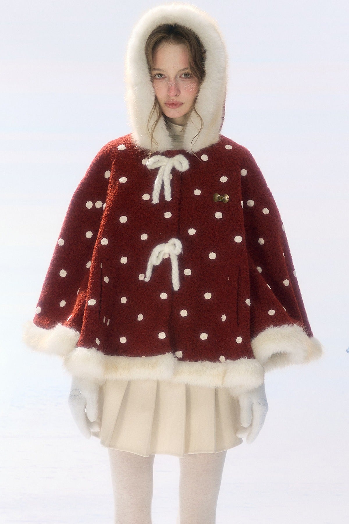 Pleated High Waist Woolen Skirt