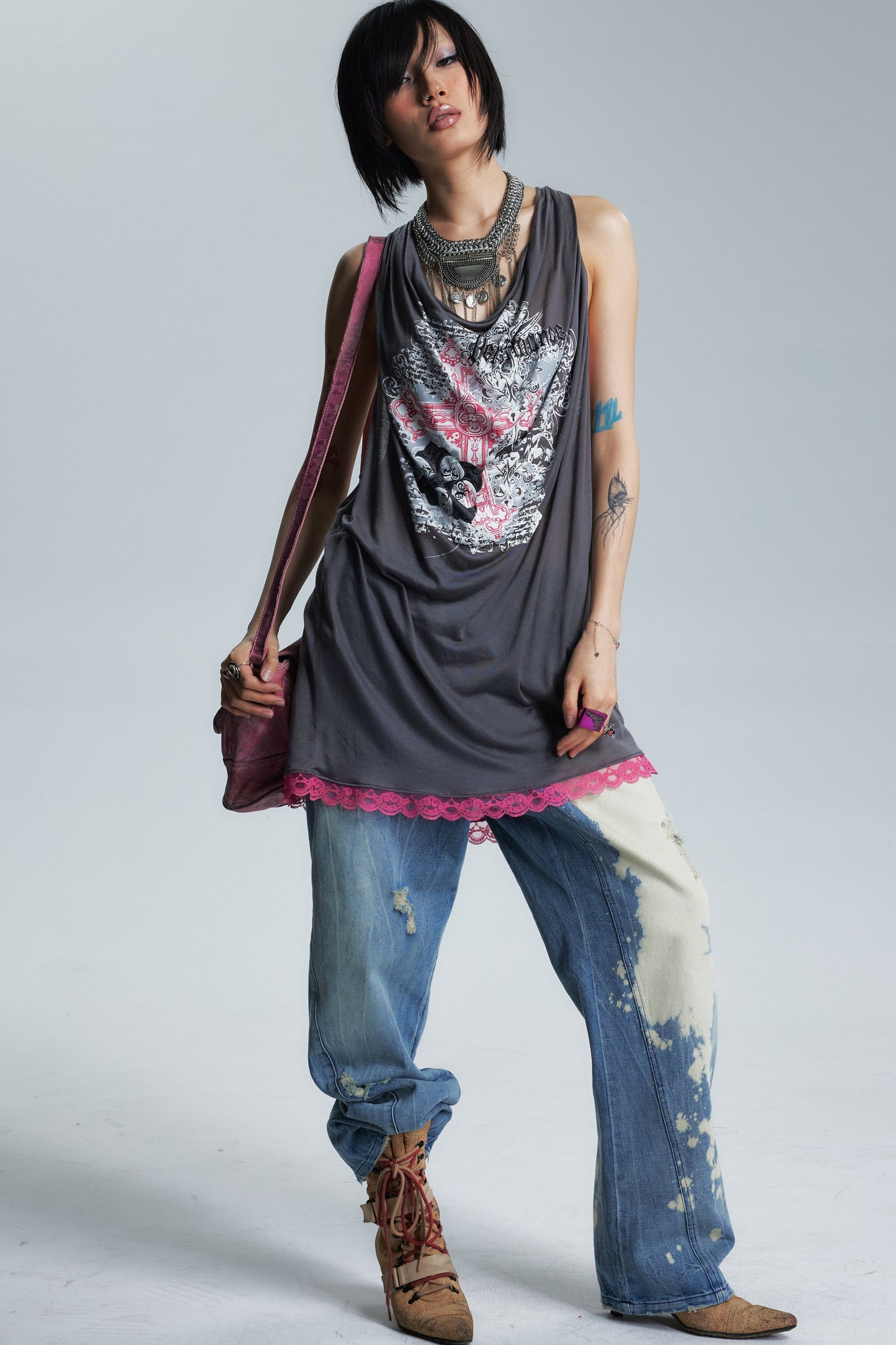Transparent Swing Collar Camisole Top