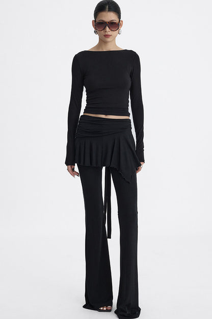 Faux Two-Piece Lyocell Flared Pants Set-Up