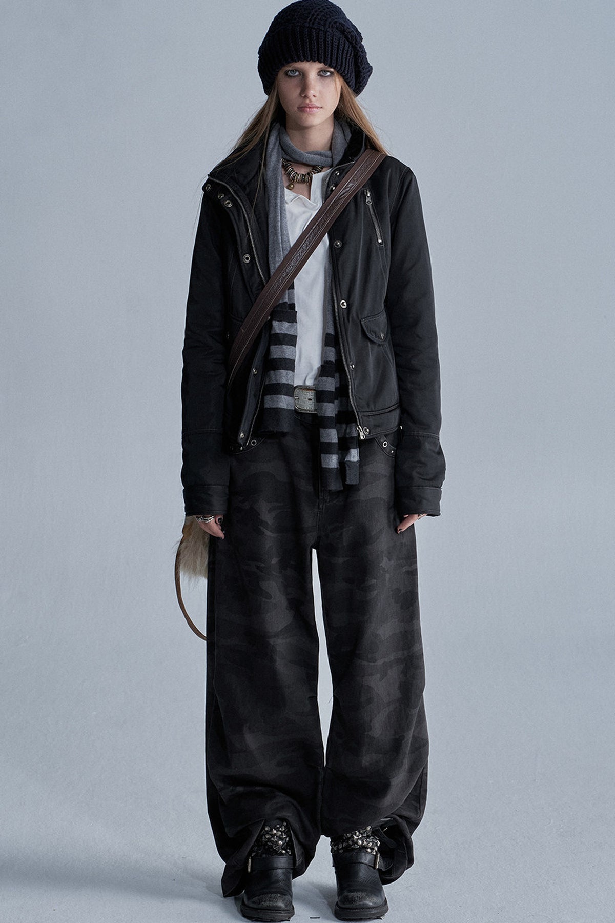 Zipper Quilted Nylon Jacket