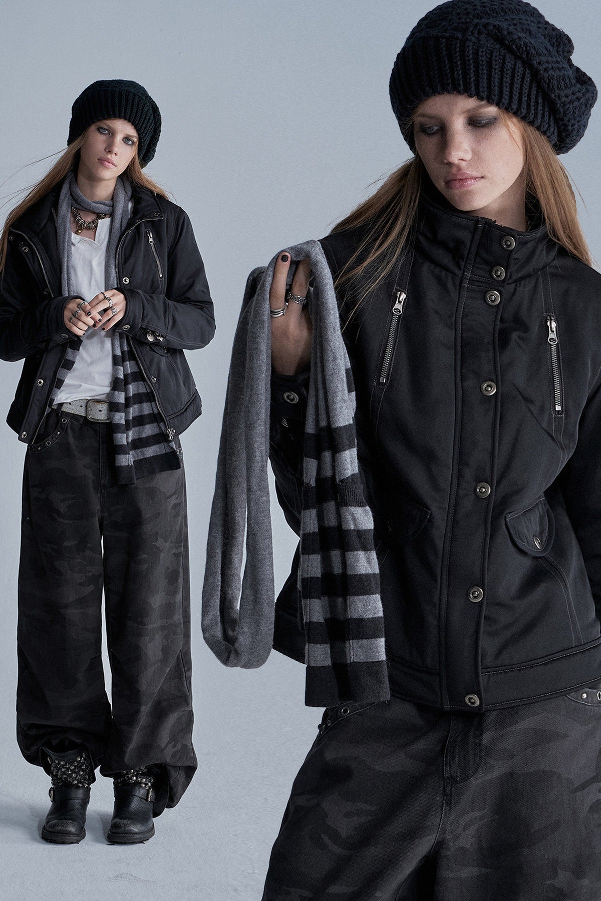 Zipper Quilted Nylon Jacket