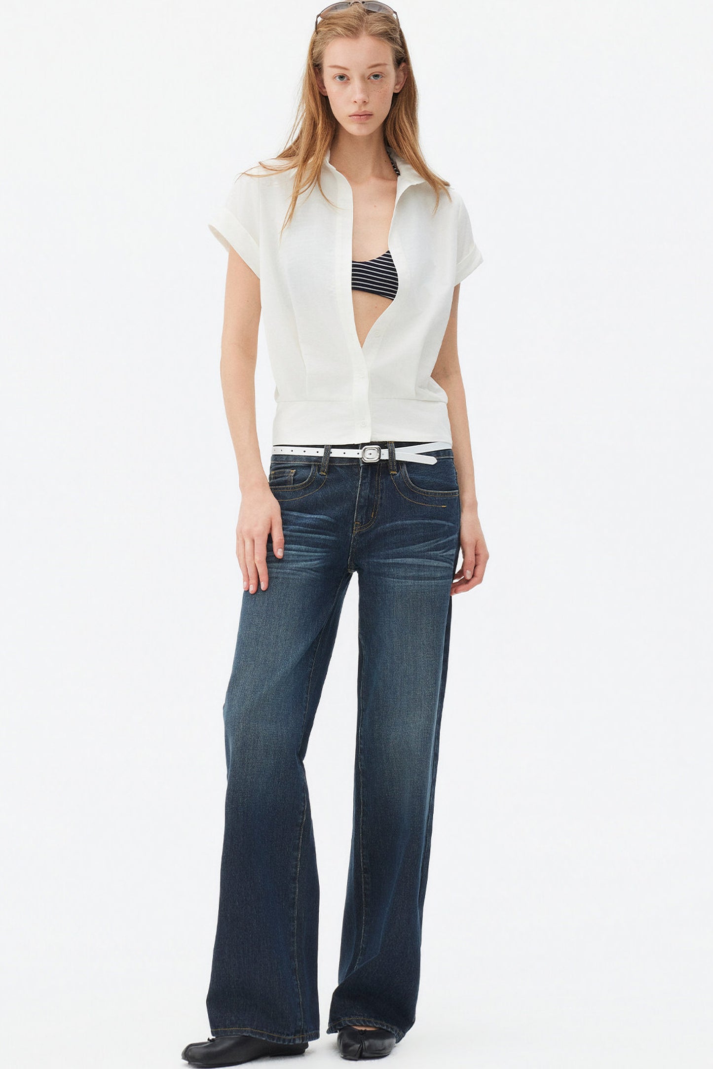 Satin-Like Lyocell Short-Sleeve Shirt