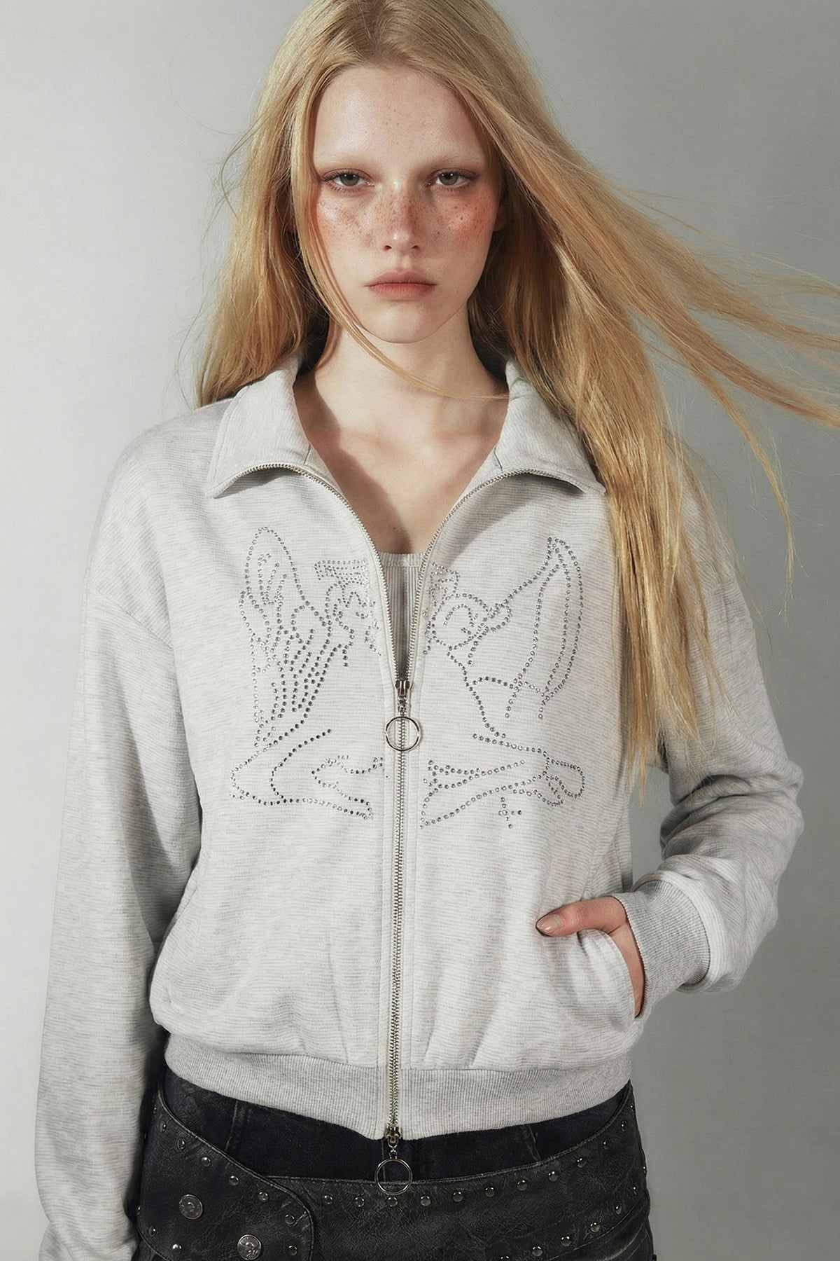 Angel Fleece Rhinestone Cardigan