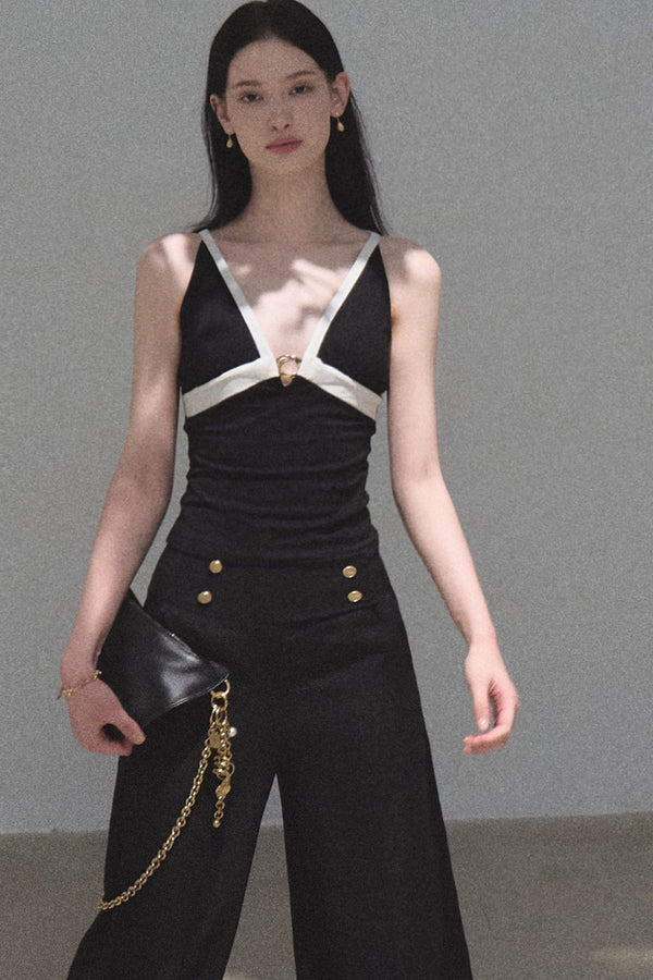 Modal V-Neck Camisole and Pants Set-Up