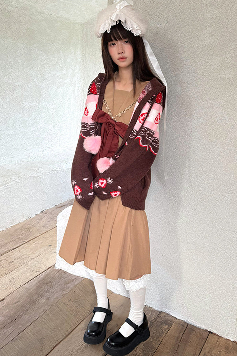Strawberry Chocolate Fair Isle Cardigan