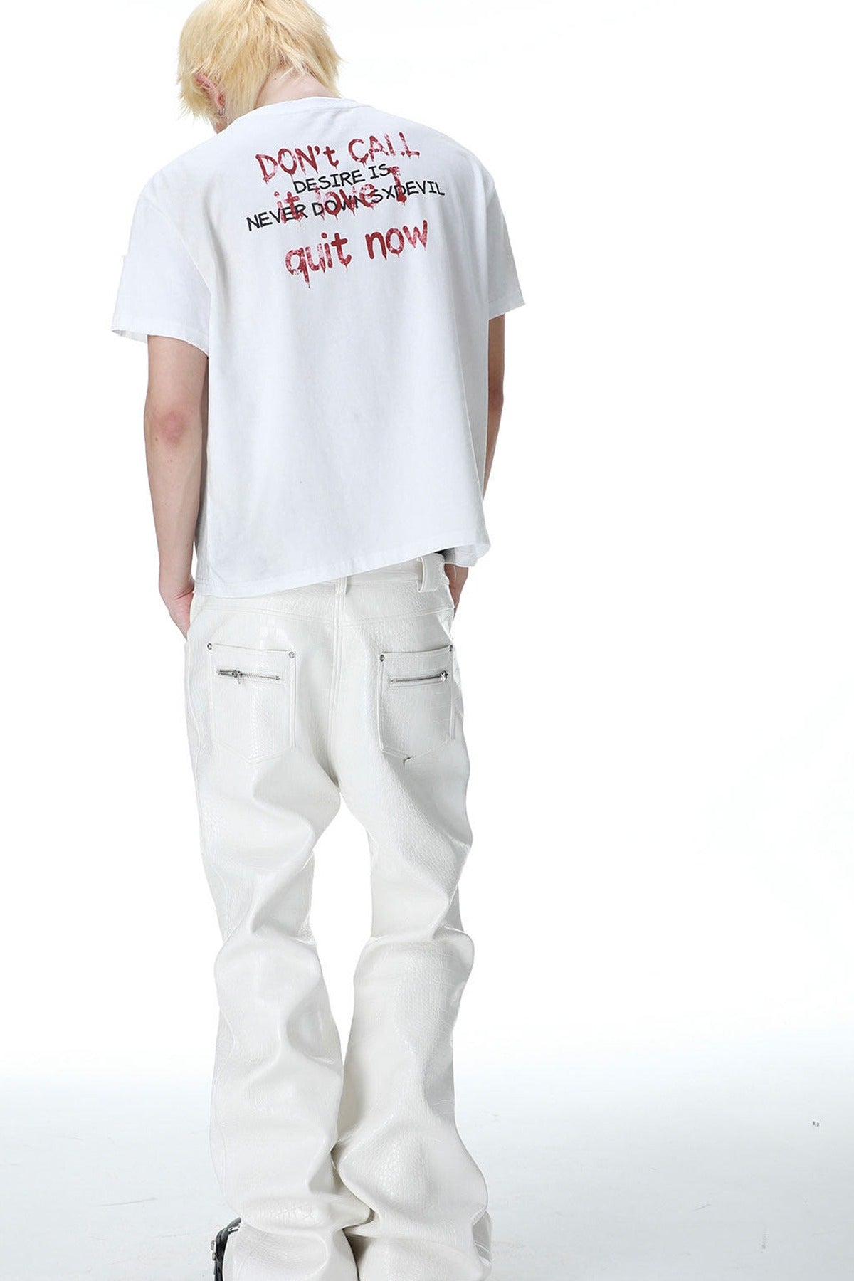 Distressed Grid Portrait T-Shirt