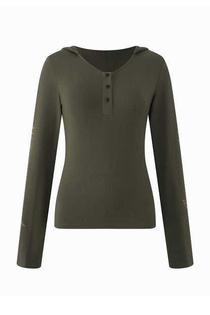 Henley Three Button Knit Top