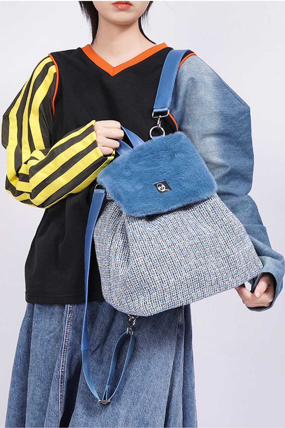 Y2K Furry Crossbody Backpack