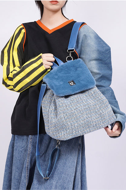 Y2K Furry Crossbody Backpack