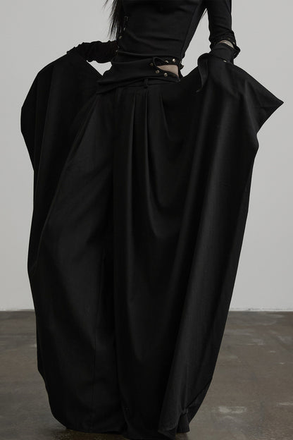 Oversized Multi-Panel Three-Dimensional Tailoring Wide-Leg Pants
