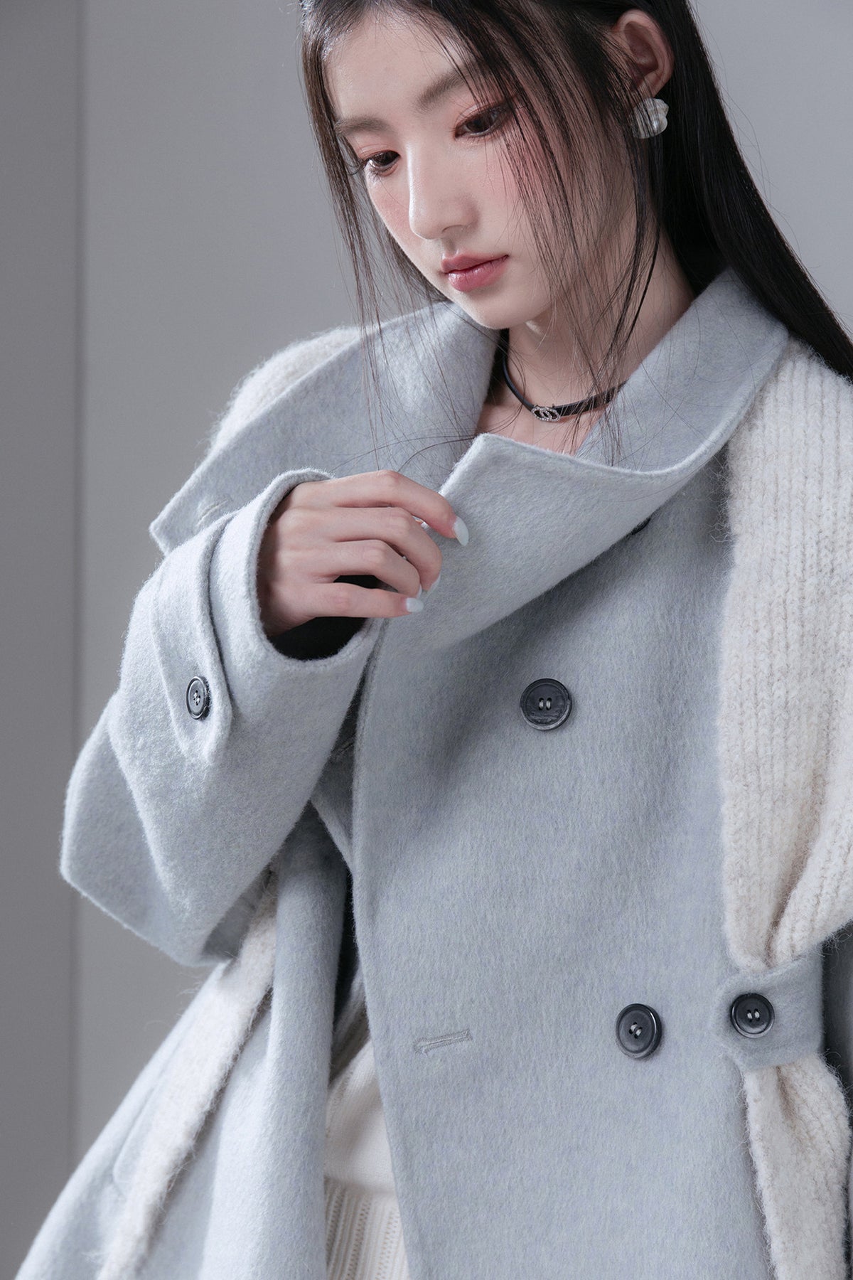 Camel Wool Silk Shawl Coat