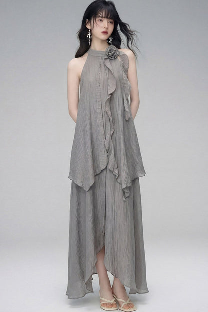 Misty Rose Halter Dress