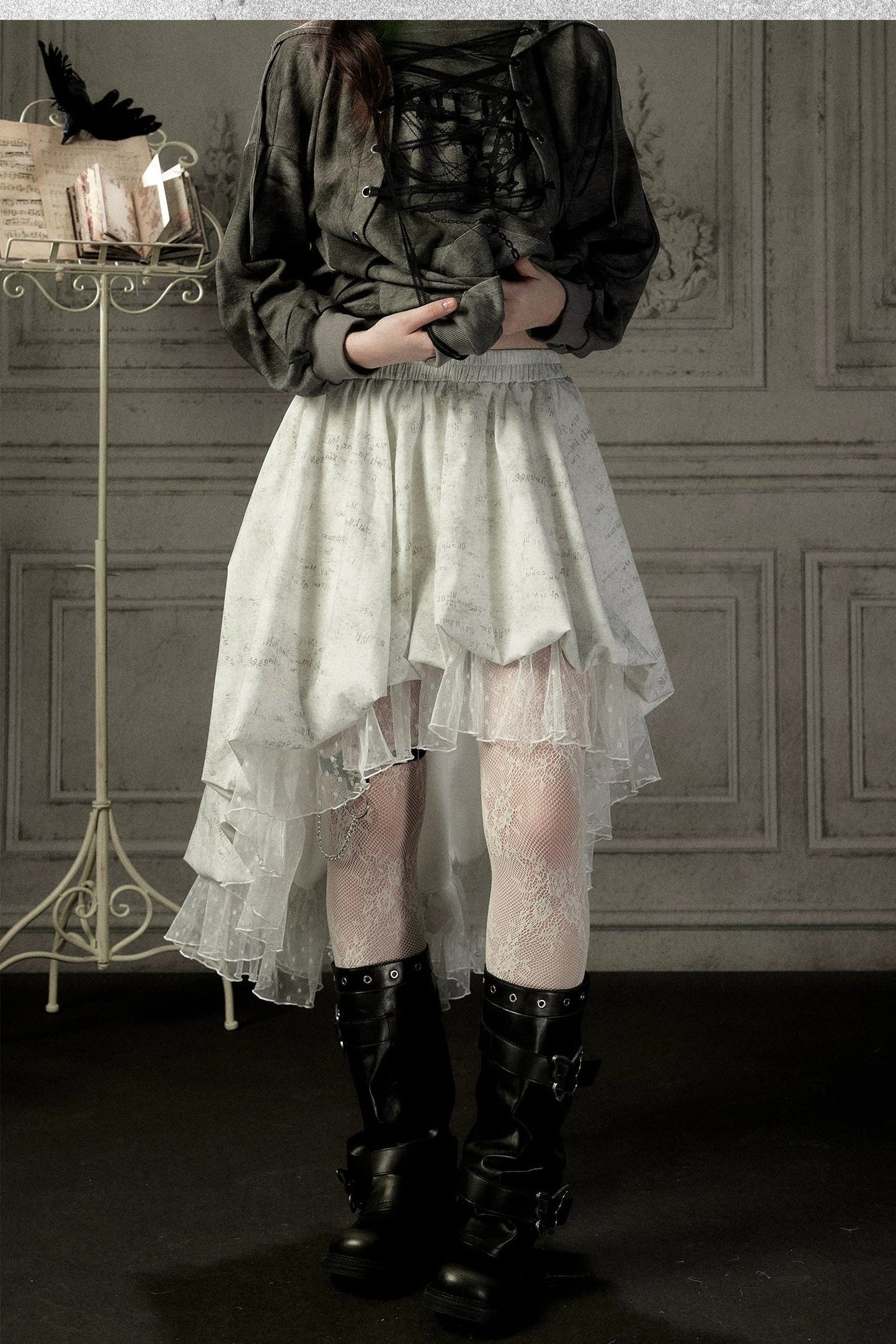 Light Lace Asymmetrical Skirt