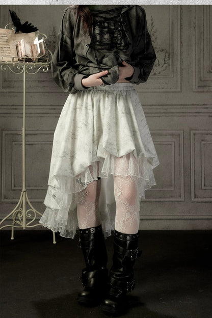 Light Lace Asymmetrical Skirt
