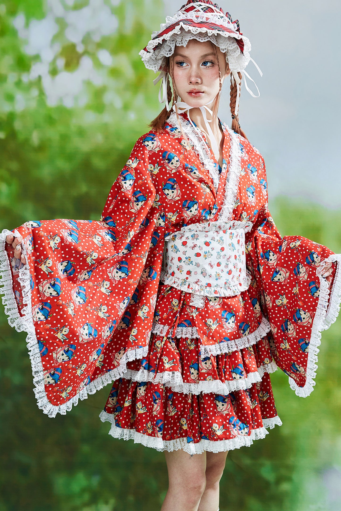 Showa Retro Childlike Kimono Top