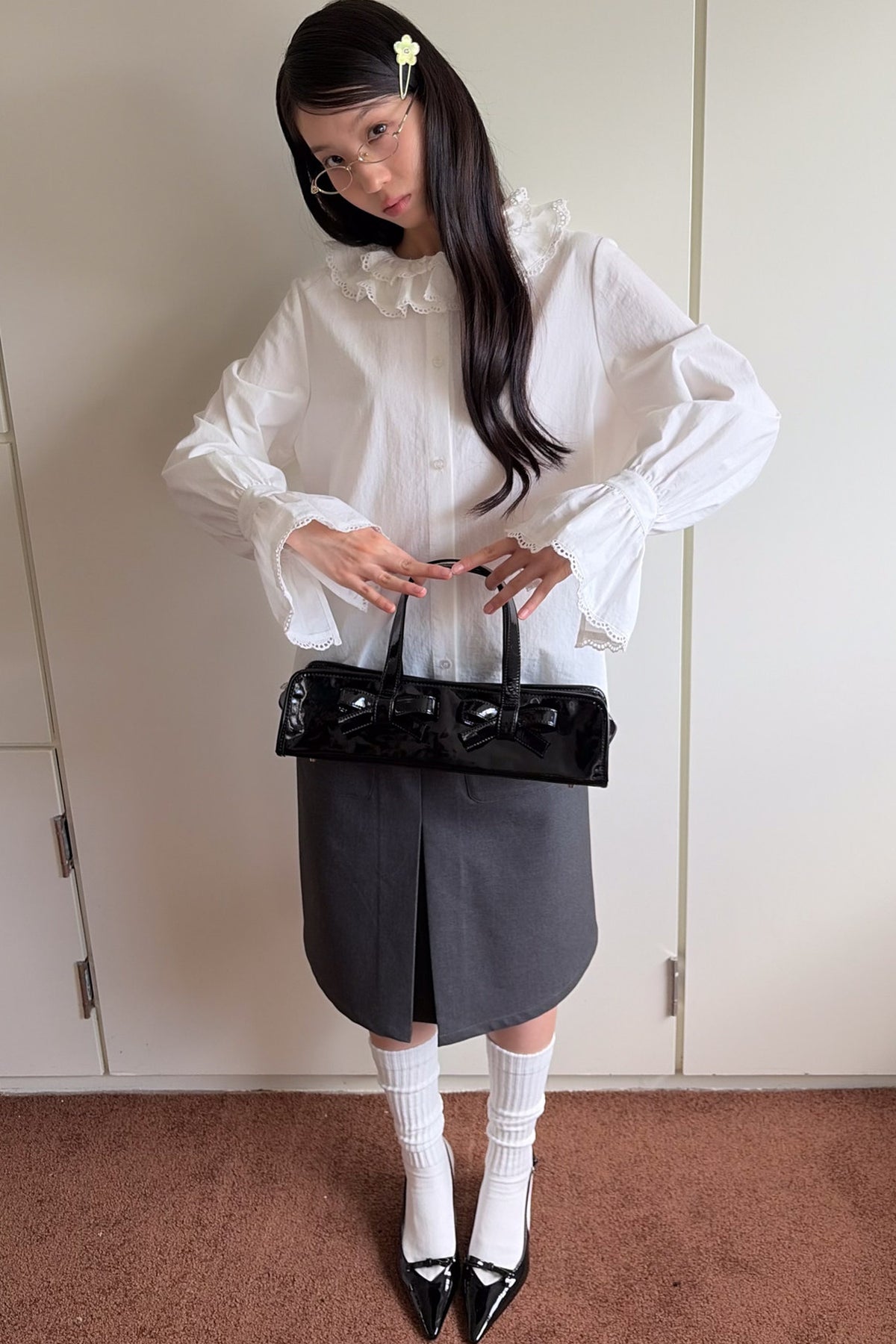 Lace Ruffle Collar Blouse