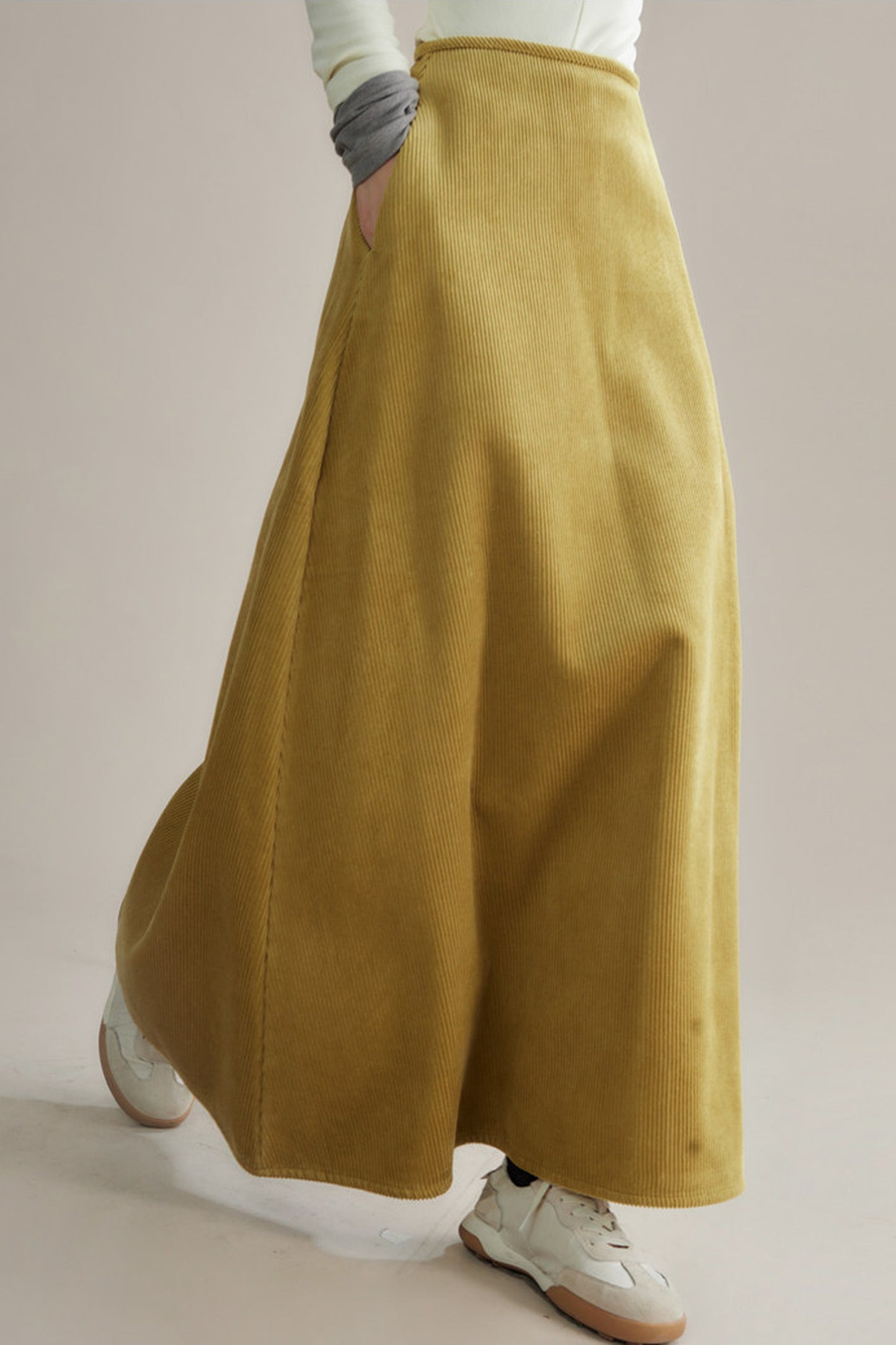 Retro Corduroy A-Line Skirt