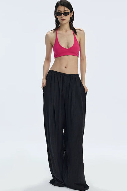 Black Textured Resort Shirt Pants Set-Up