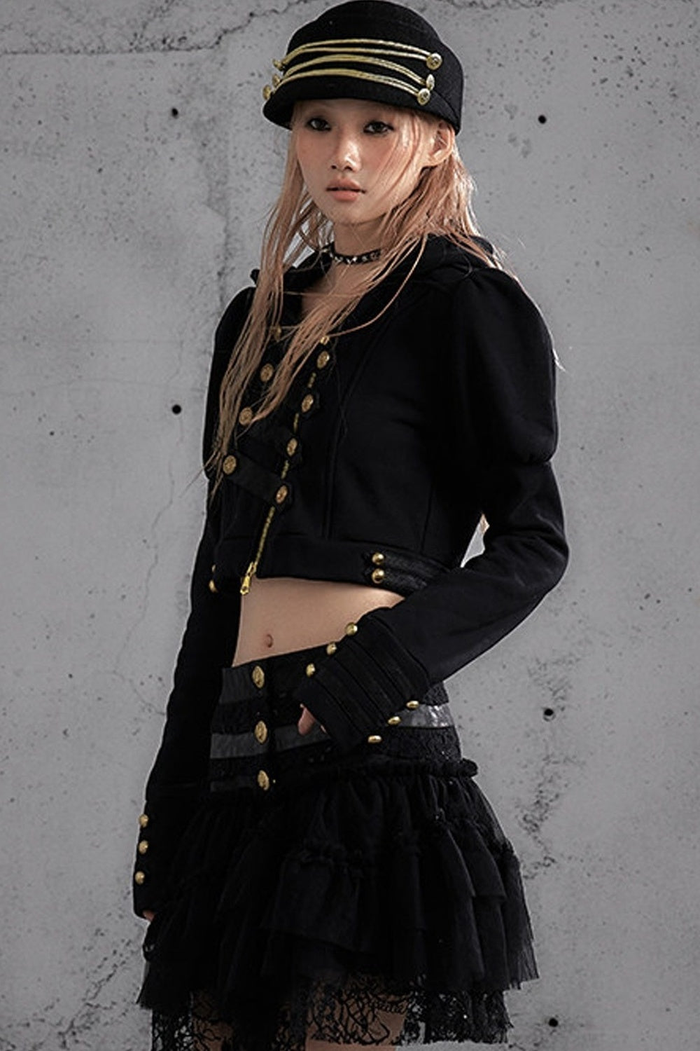 Lace Patchwork Pleated Multi-Layered Puffy Skirt