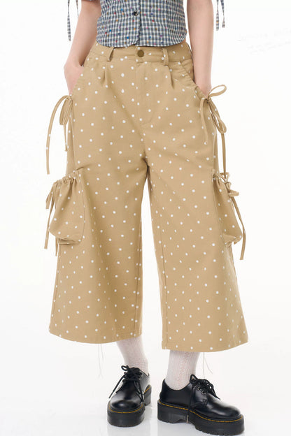 Retro Khaki Polka Dot Pants