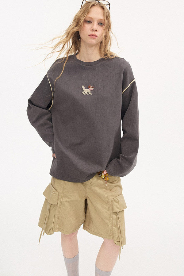 Cartoon Puppy Embroidery T-Shirt