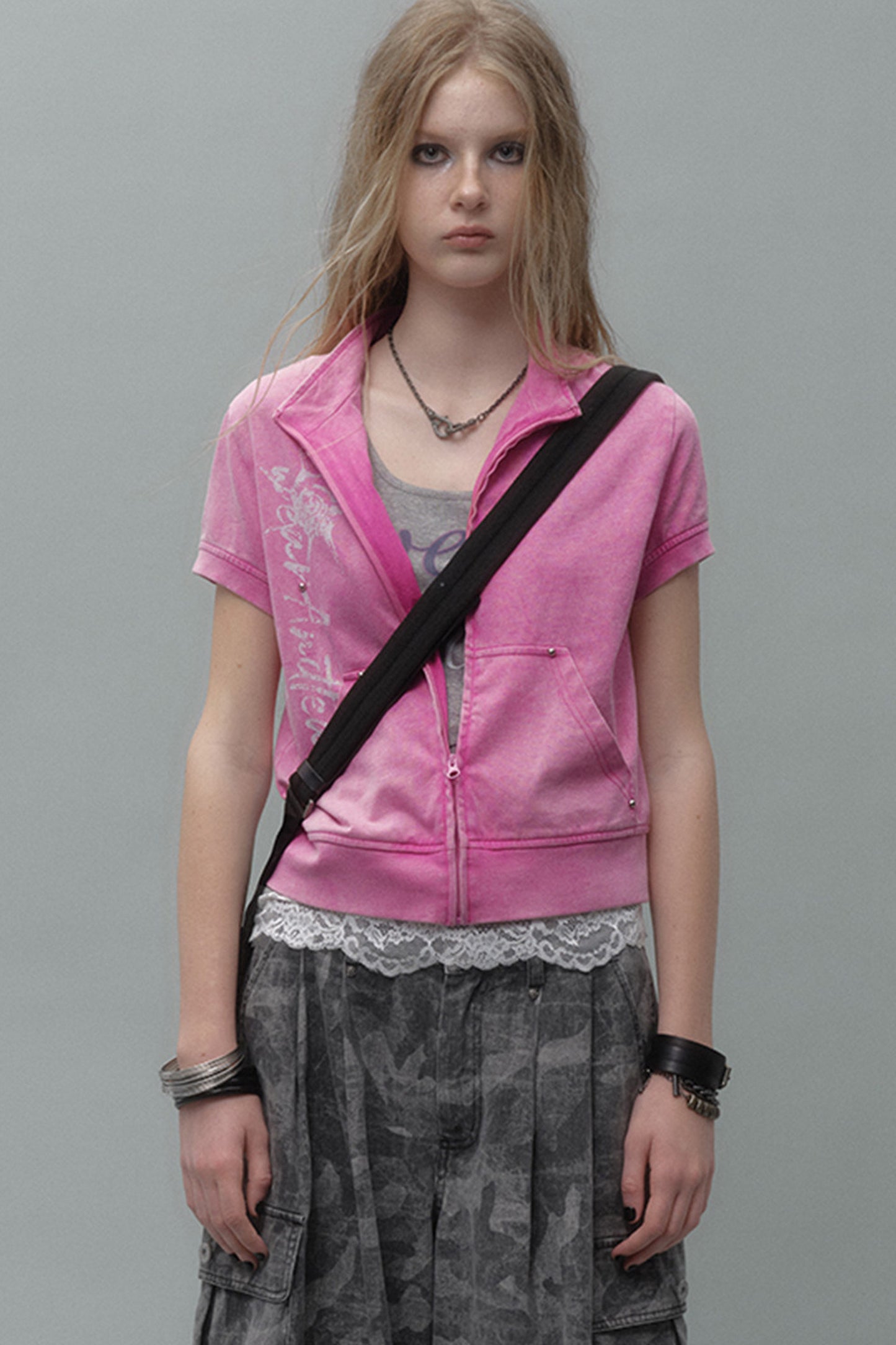 Distressed Punk Layered Sweatshirt