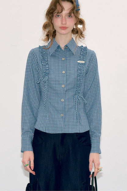 Blue Plaid Long Sleeve Shirt