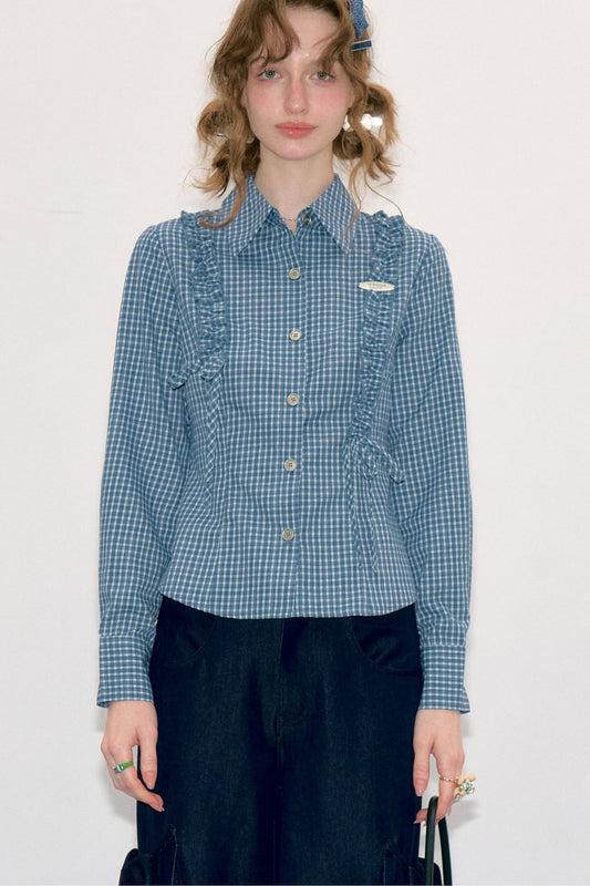 Blue Plaid Long Sleeve Shirt
