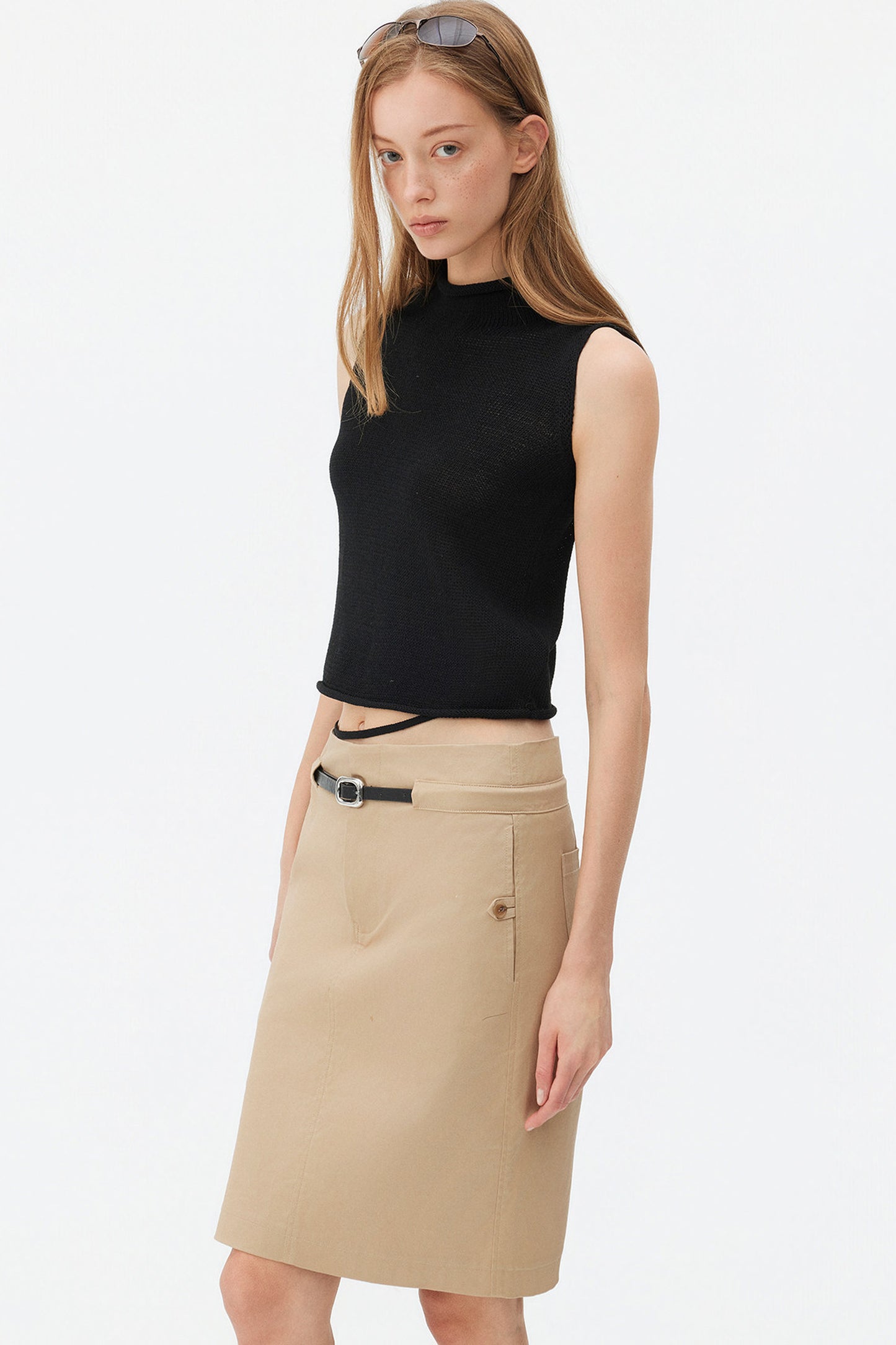 Wool Linen Knit Tank and Skirt Set-Up