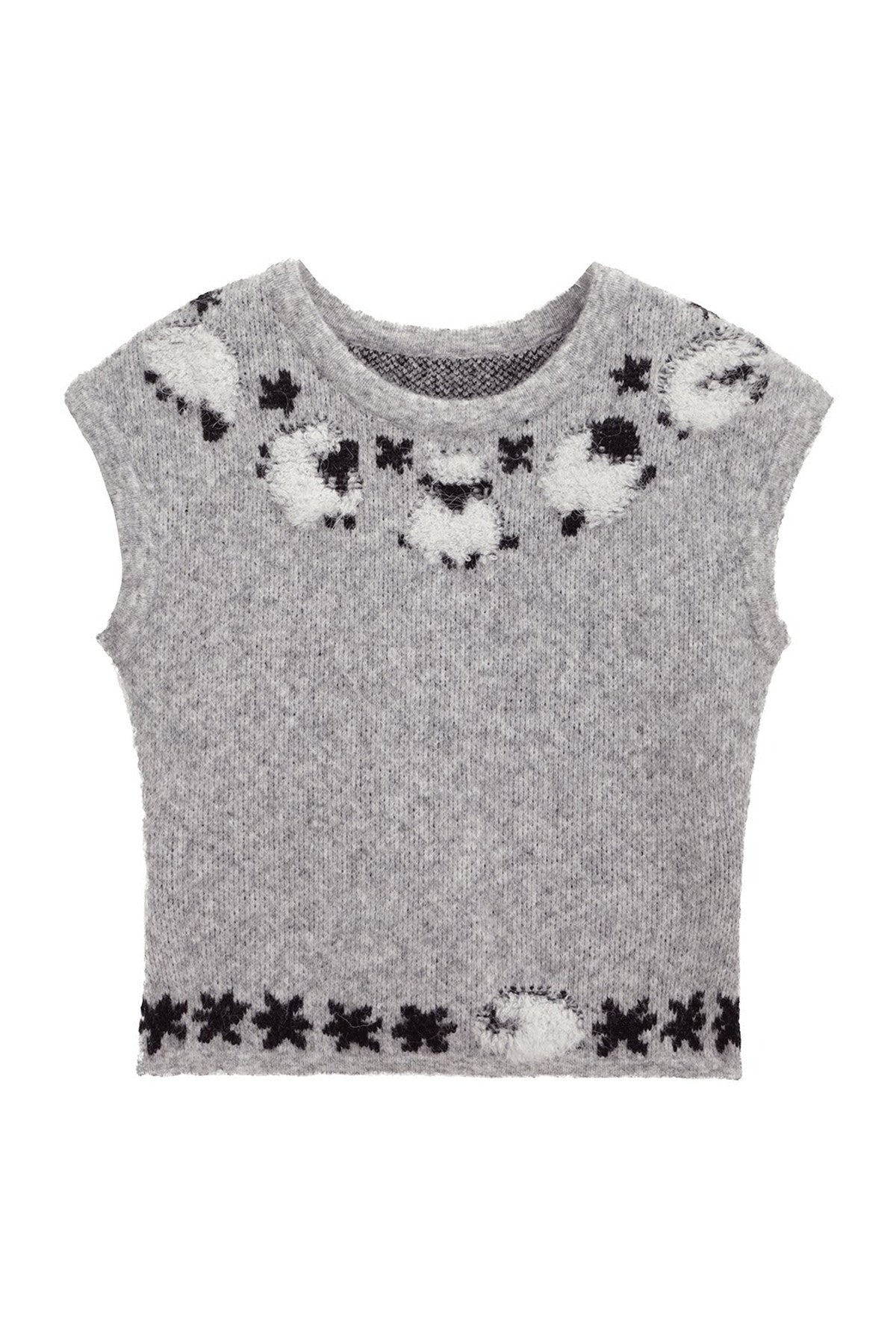 Sheep Jacquard Knitted Sweater Vest