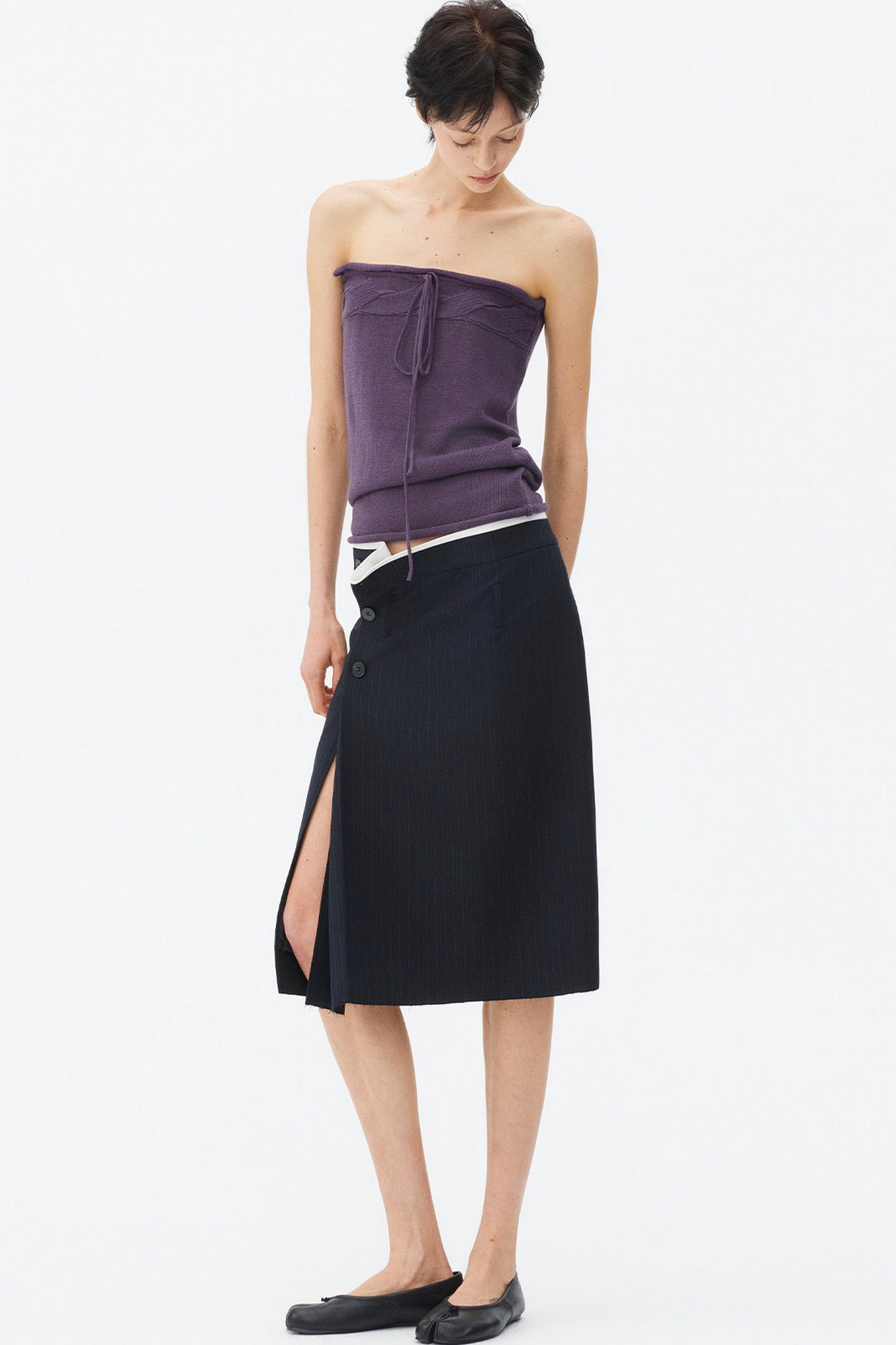 Deconstructed Asymmetrical Slit Skirt