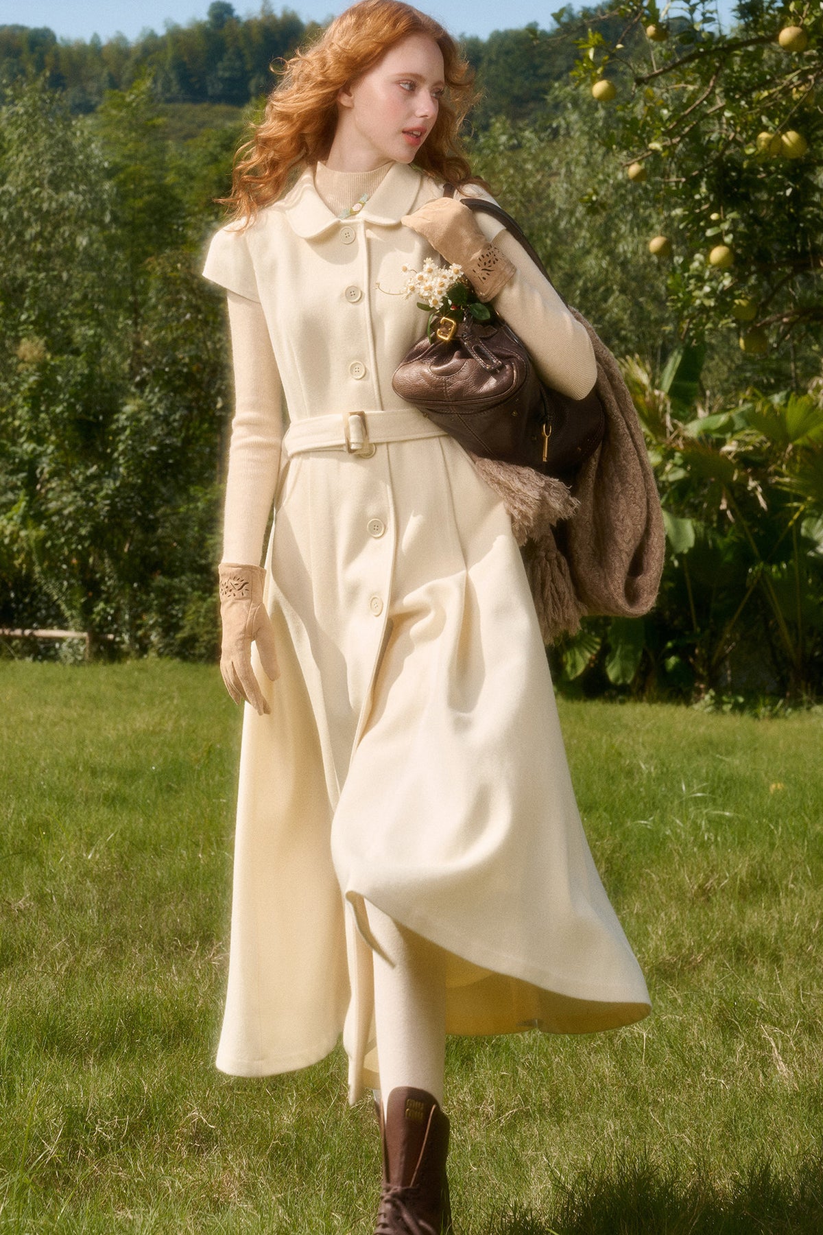 Retro-Wollkleid mit Bubikragen