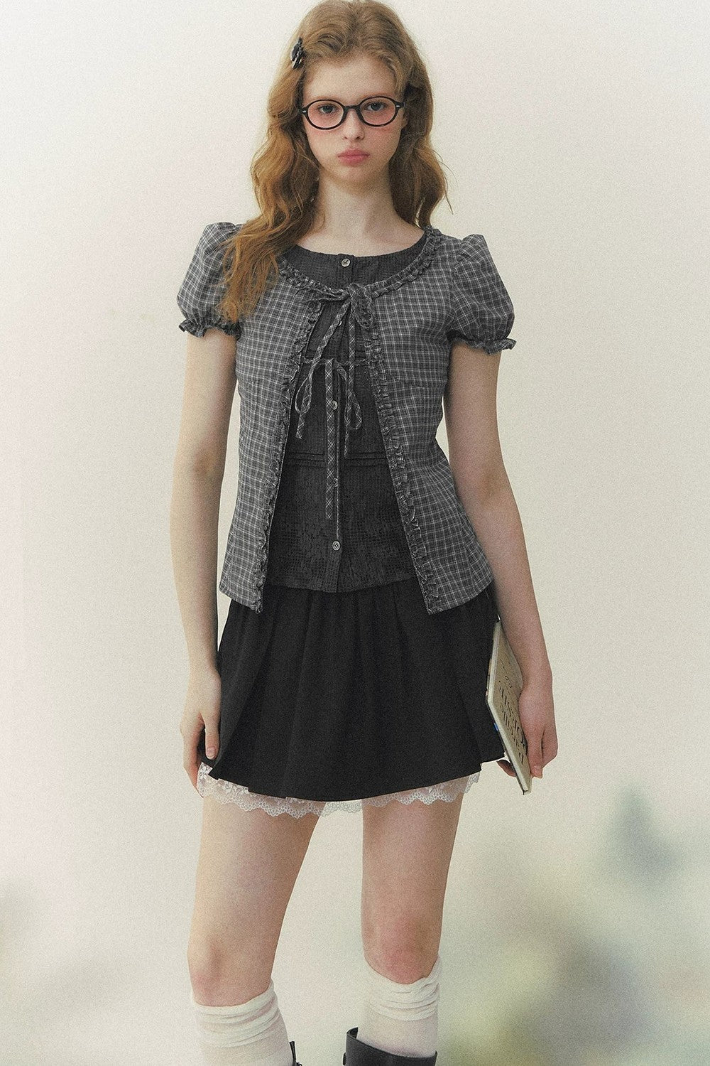 Preppy Fake Two-Piece Blouse