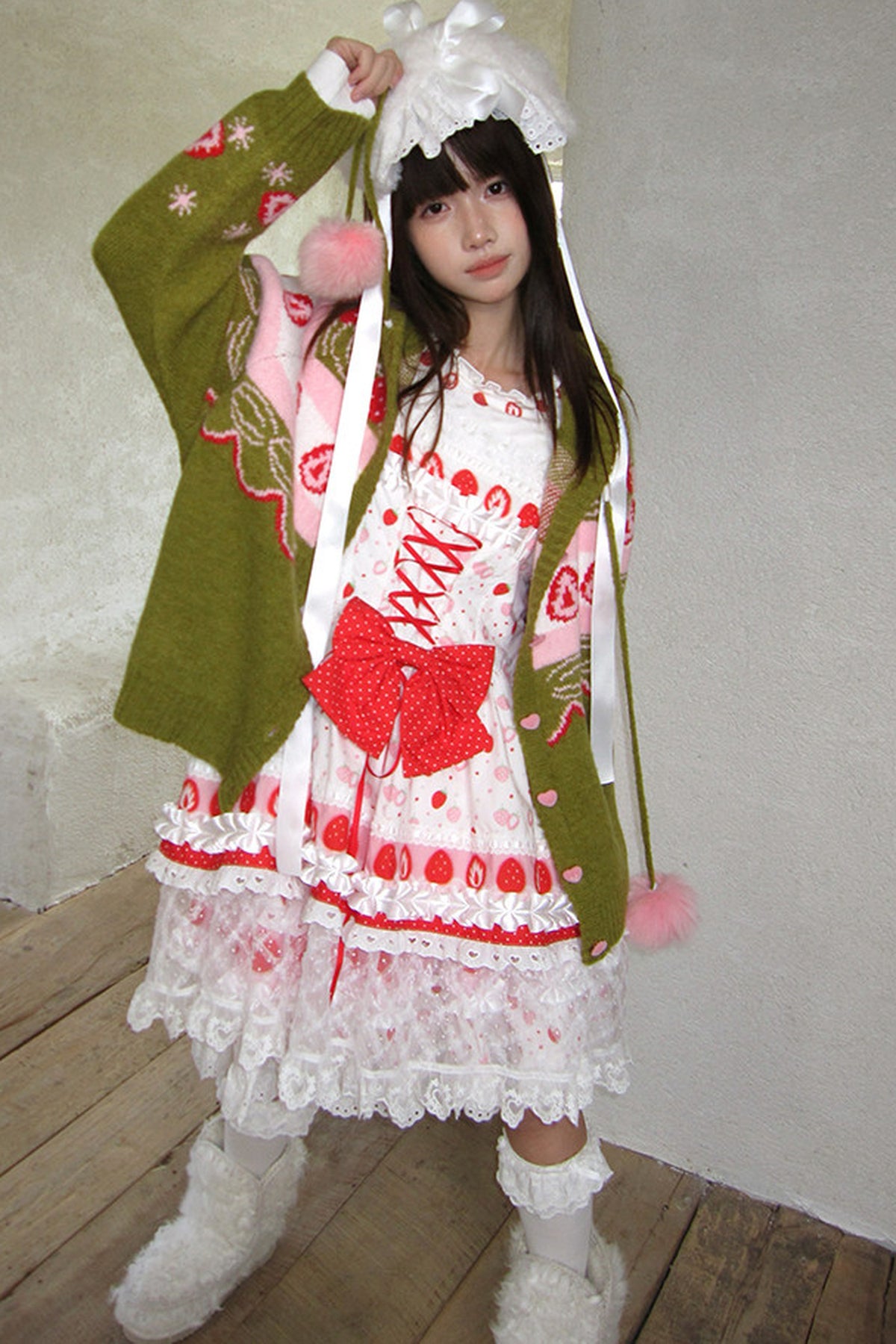 Strawberry Matcha Fair Isle Cardigan