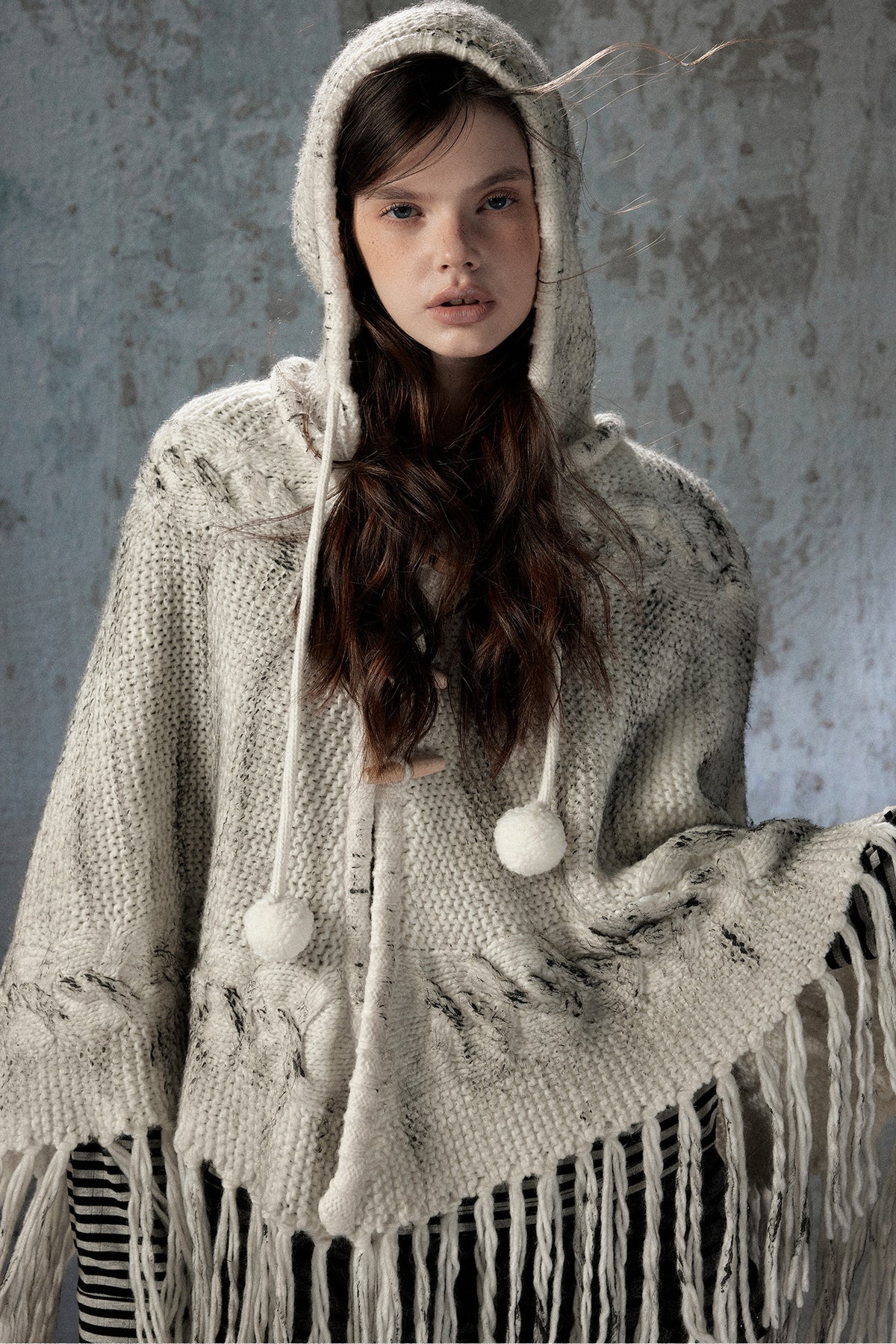 Knitted Hooded Cape