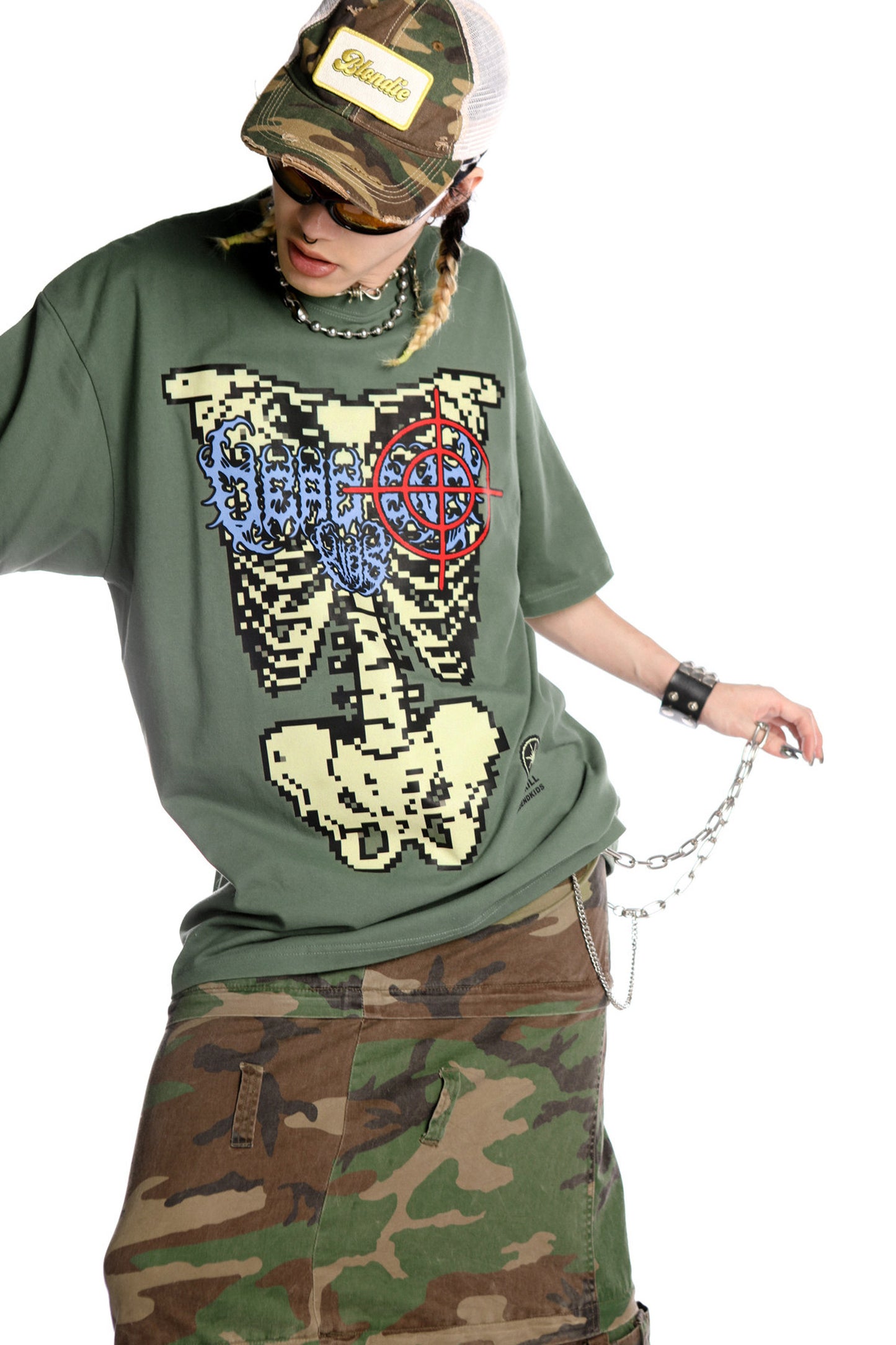 Skeleton Rock Hip-Hop Loose Blouse