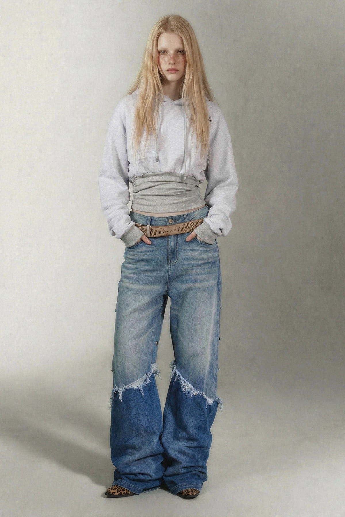 Y2K Kapuzen-Sweatshirt mit Textprint