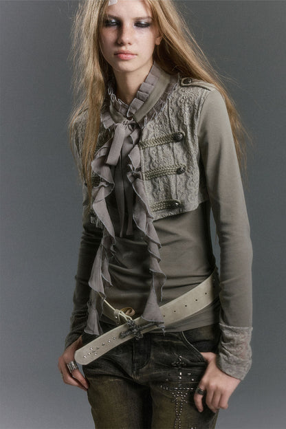 Napoleon Chiffon Patchwork Layered-Look Blouse