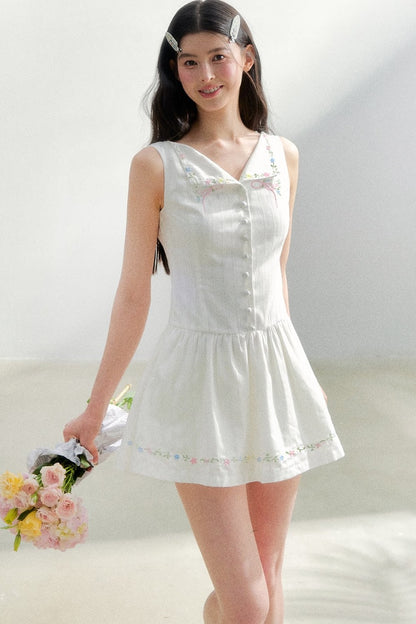White Embroidered Summer Dress